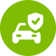 Car with shield and checkmark icon